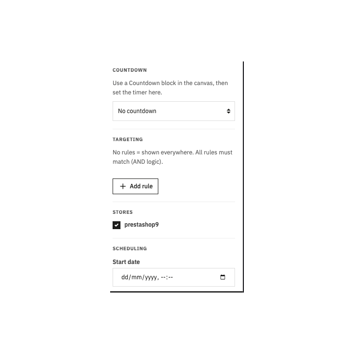 Creative Popupy drag & drop: targeting smart
