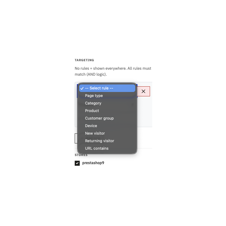 Creative Popupy drag & drop: targeting smart