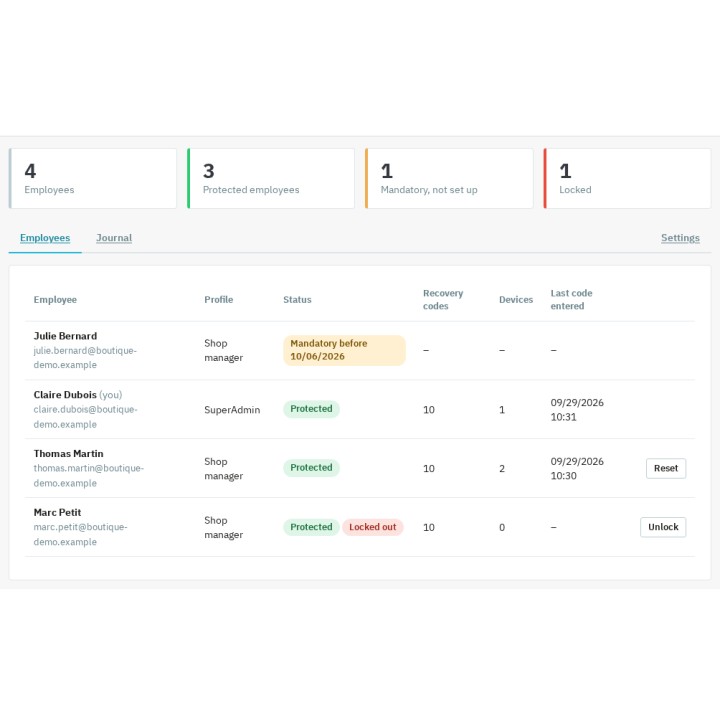 Employee dashboard