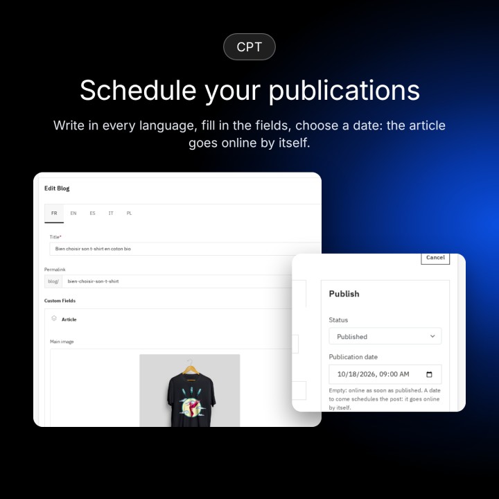 Schedule the publication of your content
