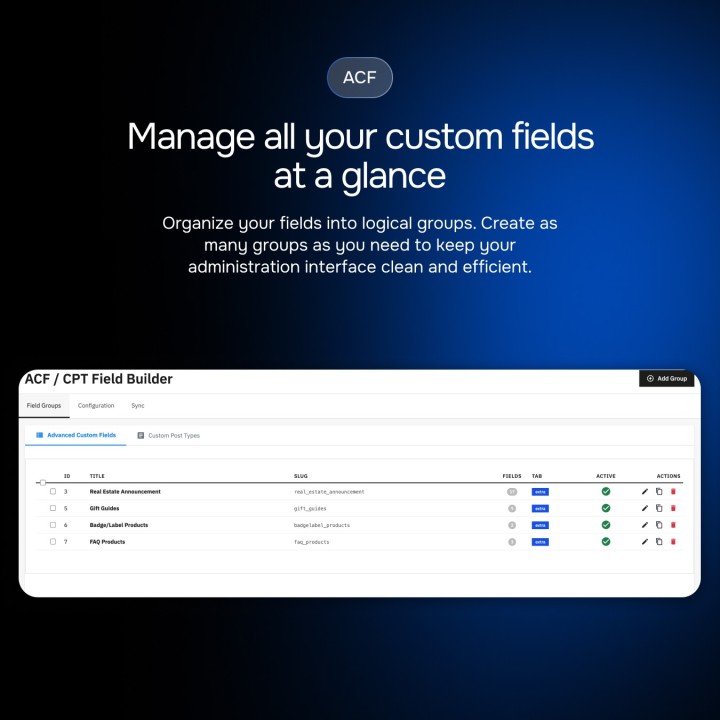 Advanced Custom Field et Custom Post Types (2-en-1)