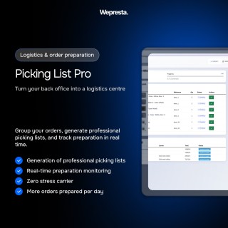 Picking List Pro : Dashboard Logistique + PDF