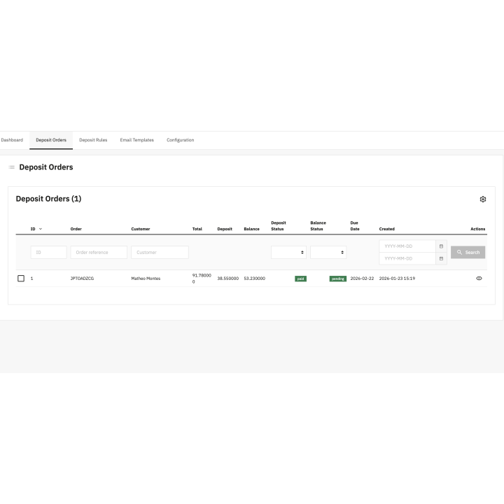 Stripe deposits & partial payments