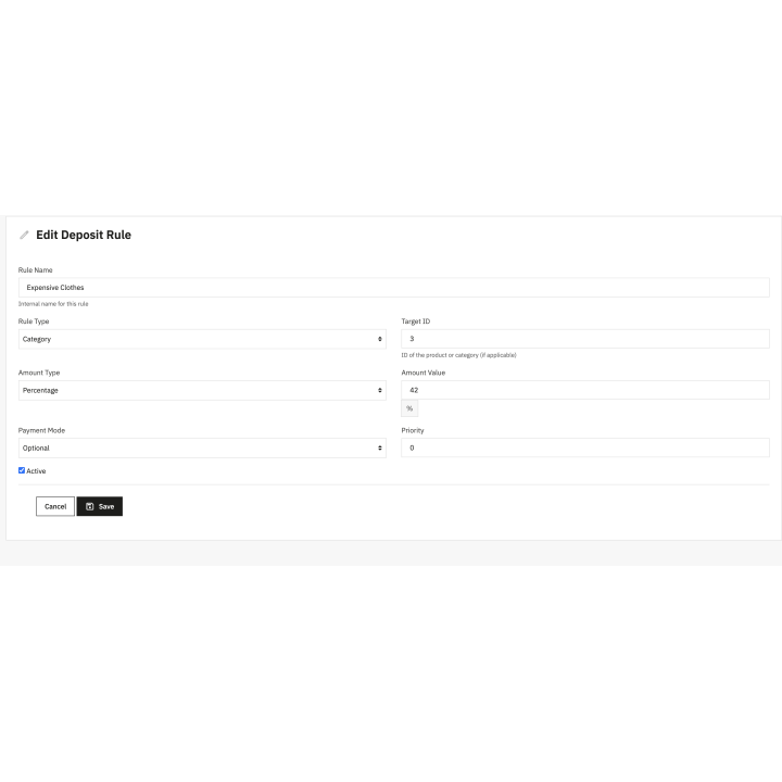 Stripe deposits & partial payments