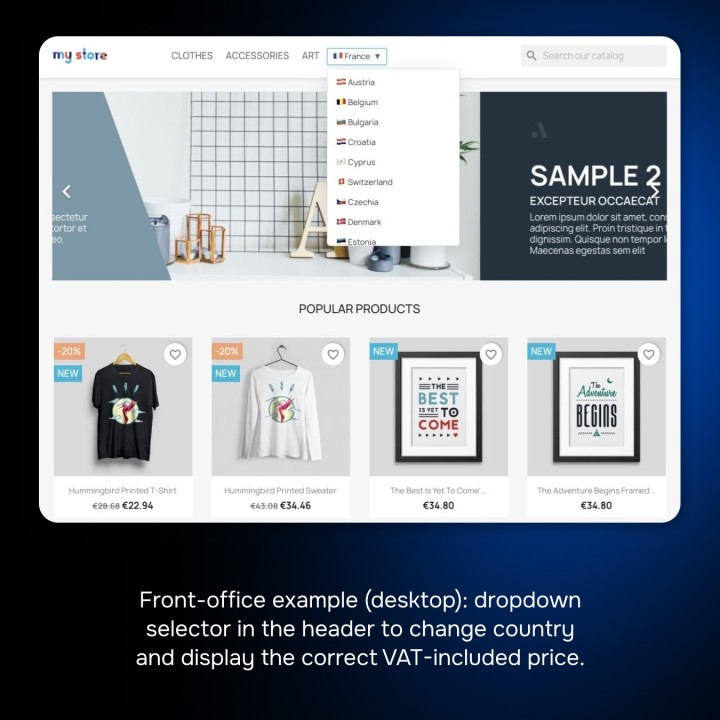 EU OSS VAT – GeoIP VAT-Included Prices (MaxMind)