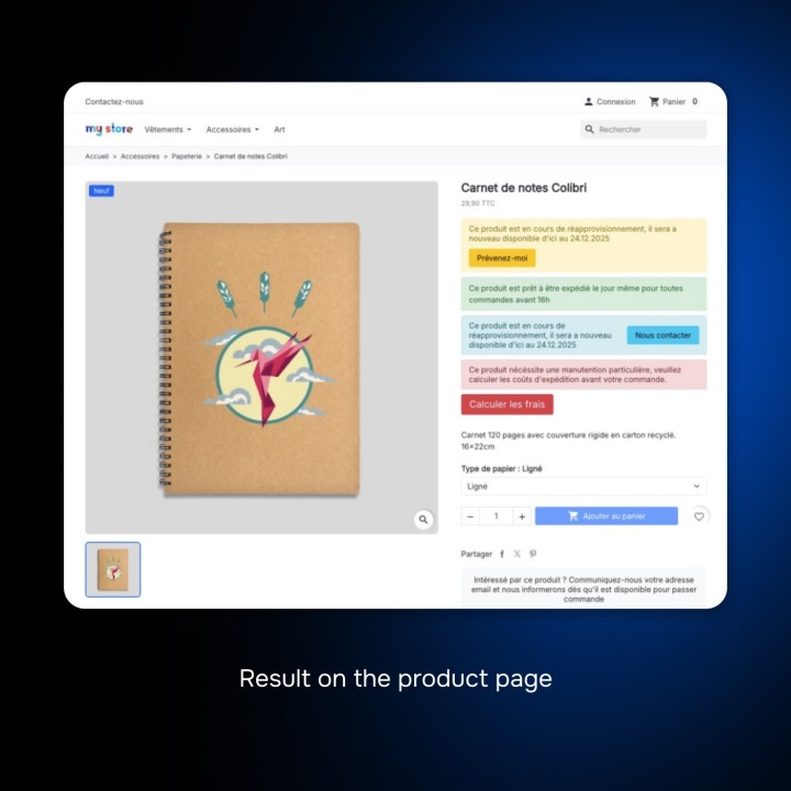 Messages conditionnels produits + CTA