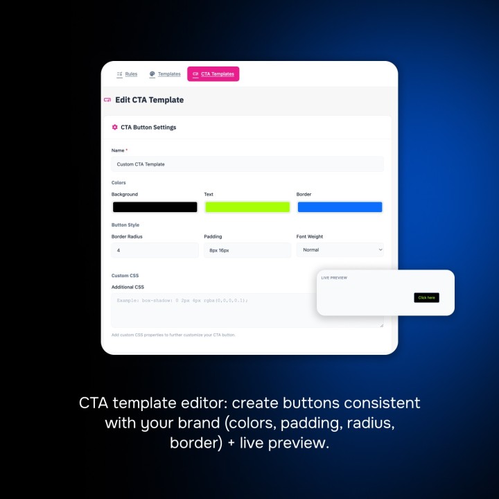 Messages conditionnels produits + CTA