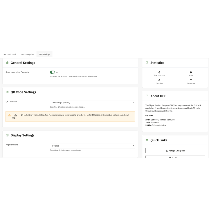 Passeport digital du produit (DPP) : QR code