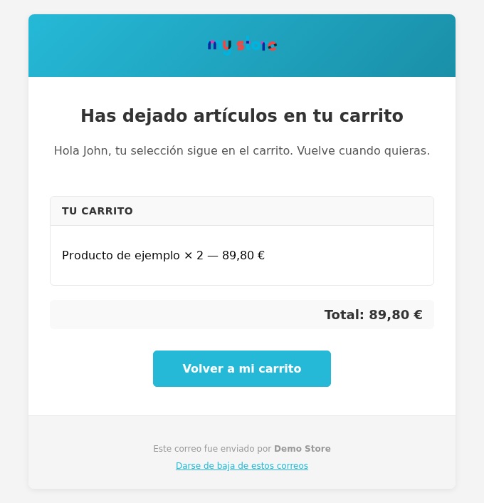 Vista previa de un email guardado