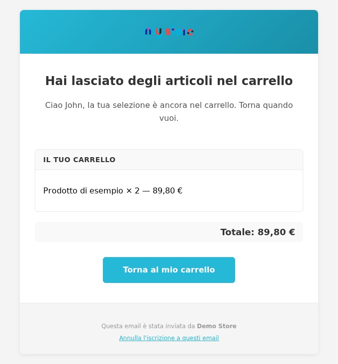 Anteprima di un’email salvata
