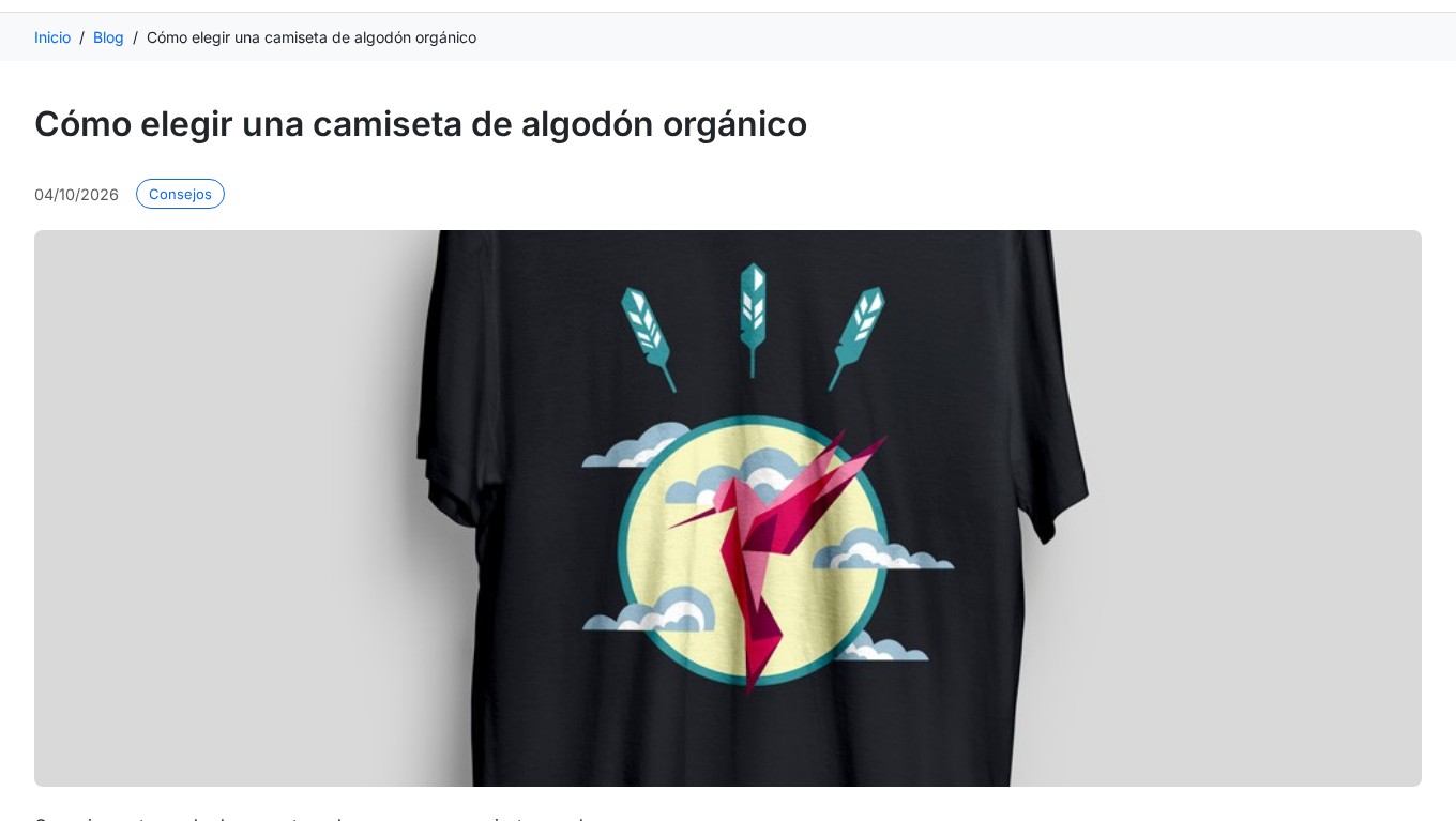 Página de un artículo del blog