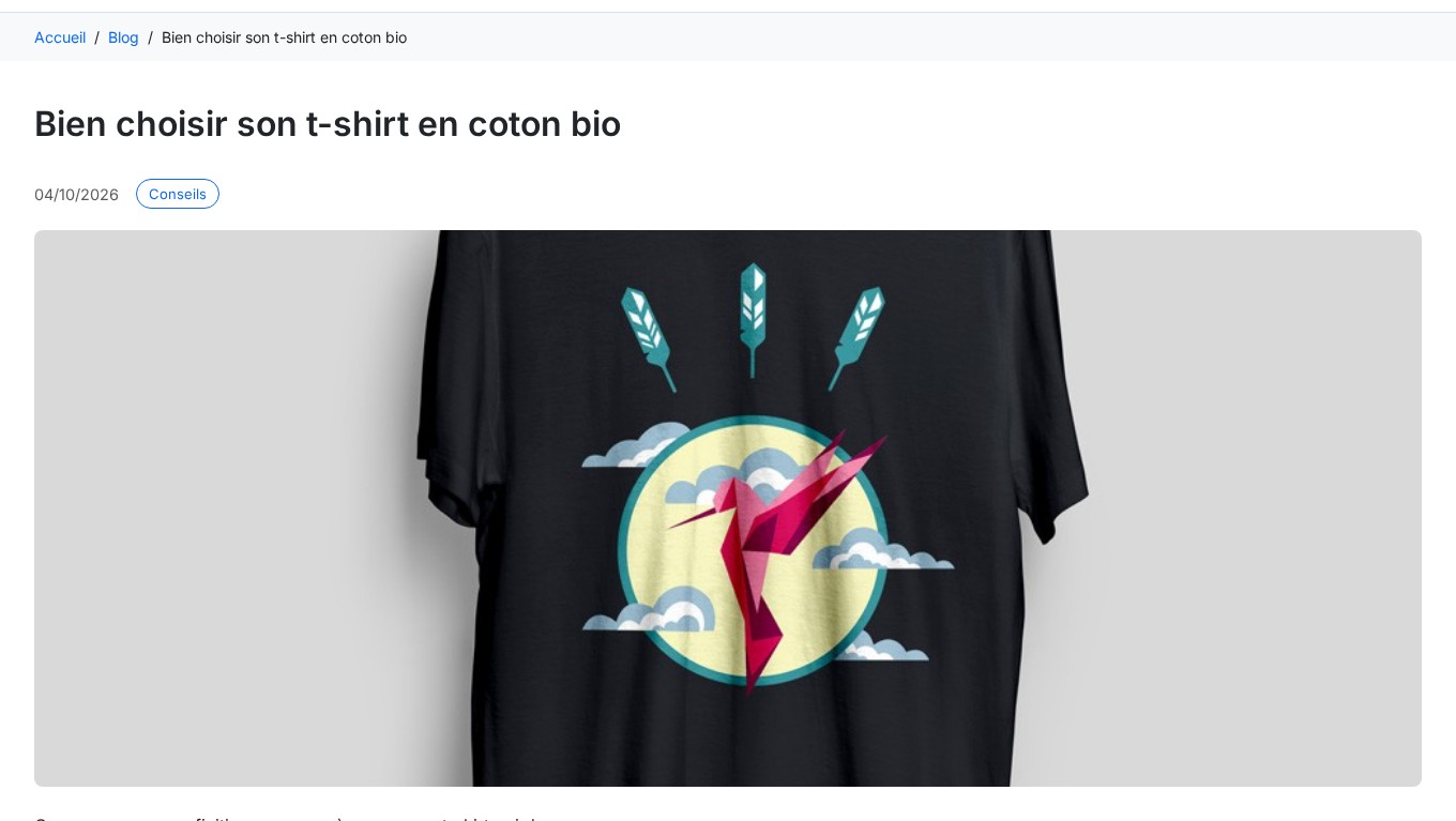 Page d’un article de blog